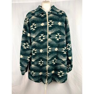 Vintage 1990s Actve Stuff Southwest Sherpa Fleece Zip Campcore Jacket